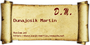 Dunajcsik Martin névjegykártya