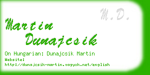 martin dunajcsik business card